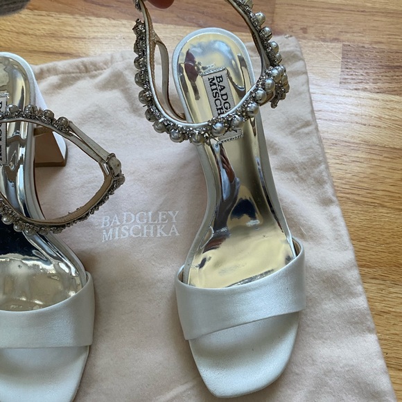 Badgley Mischka Korina Square Toe Adorned Strap High Heel Sandals - Picture 7 of 11